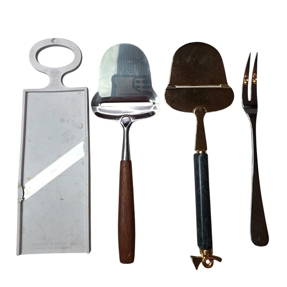Vintage Cheese Slicer‎ Set Bjarne Bo Denmark Hickory Farms Norway Sheffield A6